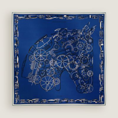 カレ 90 《ジャングル・ラブ》 - ブルー | Hermès - エルメス